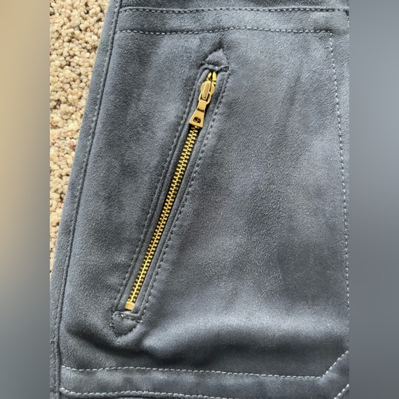 LOFT Petites Faux Suede Midnight Blue Skirt. Size 4P. Fully Lined. Cute! - Picture 3 of 10